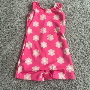 Posey Wear Pink and White Floral Gymnastics Unitard